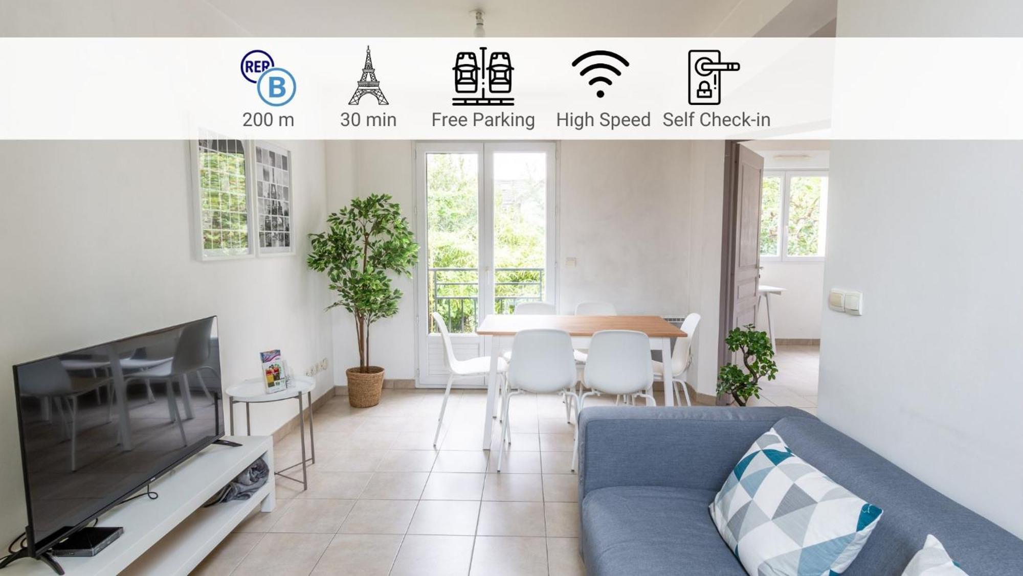 Ferienwohnung Le Poincare, Proche Gare Rer, Parking, Arrivee Autonome Palaiseau Exterior foto